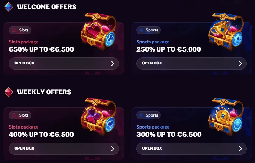 Chanze Casino promoties pagina