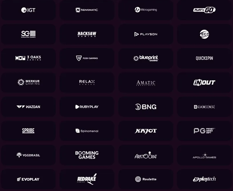 Chanze Casino game providers overzicht