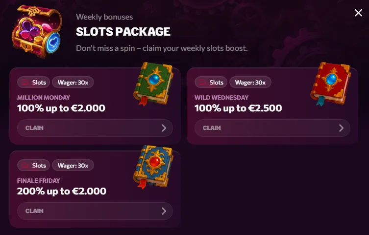 Chanze Casino wekelijkse slot promotie